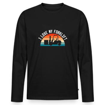 J’adore mon chariot élévateur Chemise Cadeau Chariot élévateur - T-shirt manches longues Premium bio Homme - noir - Devant - Nico (187cm)