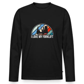 J’adore mon chariot élévateur Chemise Cadeau Chariot élévateur - T-shirt manches longues Premium bio Homme - noir - Devant - Nico (187cm)