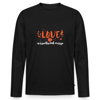 Infirmière correctionnelle infirmière de prison - T-shirt manches longues Premium bio Homme - noir - Devant - Nico (187cm)