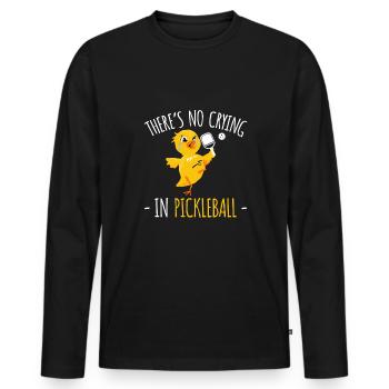Il n’y a pas de pleurs dans la chemise pickleball - T-shirt manches longues Premium bio Homme - noir - Devant - Nico (187cm)