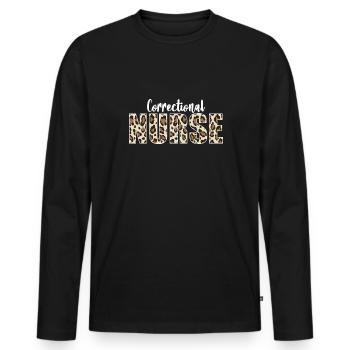 Infirmière correctionnelle infirmière de prison - T-shirt manches longues Premium bio Homme - noir - Devant - Nico (187cm)