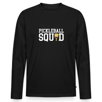 Pickleball Squad Gift Team Team - Men's Premium Organic Long Sleeve Shirt - black - Front - Nico (187cm)