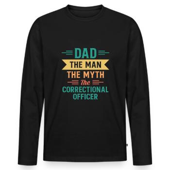 Dad the Man The Myth The Correctional Officer - Männer Premium Bio Langarmshirt - Schwarz - Vorne - Nico (187cm)