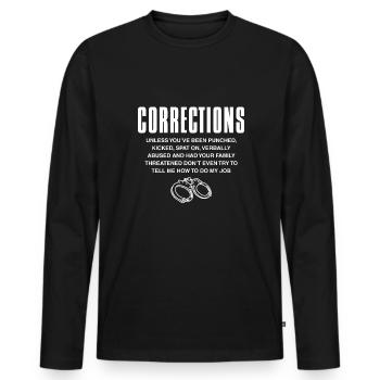 Corrections Shirt Gift Definition - Men's Premium Organic Long Sleeve Shirt - black - Front - Nico (187cm)