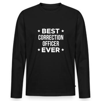 Best Correctional Officer Ever Shirt Gift - Men's Premium Organic Long Sleeve Shirt - black - Front - Nico (187cm)