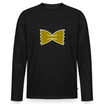 Schmetterling Nudel Shirt Geschenk - Männer Premium Bio Langarmshirt - Schwarz - Vorne - Nico (187cm)
