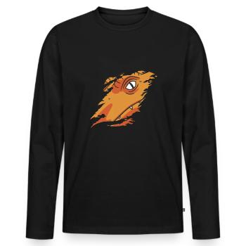 Dinosaurier Shirt Geschenk - Männer Premium Bio Langarmshirt - Schwarz - Vorne - Nico (187cm)