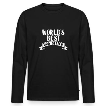 Meilleur cadeau de chemise de gardien de chien au monde - T-shirt manches longues Premium bio Homme - noir - Devant - Nico (187cm)