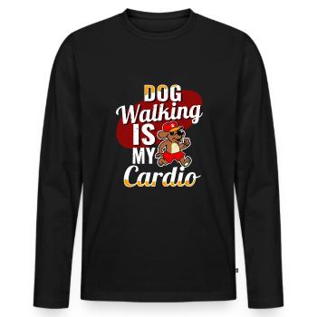 La promenade du chien est mon cadeau de gardien de chien cardio - T-shirt manches longues Premium bio Homme - noir - Devant - Nico (187cm)