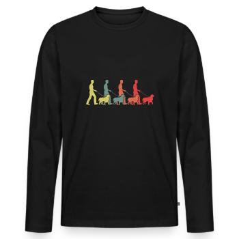 Vintage Retro Dog Sitter Dog Shirt Gift - Men's Premium Organic Long Sleeve Shirt - black - Front - Nico (187cm)