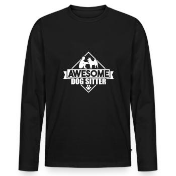 Awesome Dog Sitter Shirt Geschenk - Männer Premium Bio Langarmshirt - Schwarz - Vorne - Nico (187cm)