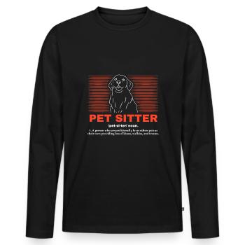 Pet Sitter Definition Shirt Geschenk - Männer Premium Bio Langarmshirt - Schwarz - Vorne - Nico (187cm)