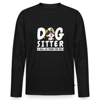 Dog Sitter I Will Be There For You - Men's Premium Organic Long Sleeve Shirt - black - Front - Nico (187cm)