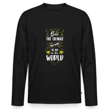 Bee The Chance Shirt Gift Beekeeper - Men's Premium Organic Long Sleeve Shirt - black - Front - Nico (187cm)