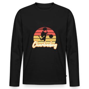 Cadeau de chemise Vintage Retro Cheerleading - T-shirt manches longues Premium bio Homme - noir - Devant - Nico (187cm)