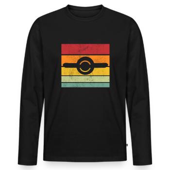 Vintage Retro Onewheel Shirt Gift - Men's Premium Organic Long Sleeve Shirt - black - Front - Nico (187cm)