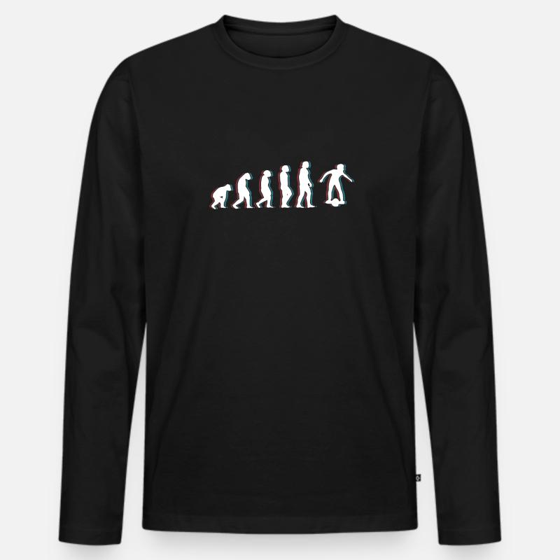 Evolution Onewheel Shirt Gift - Men's Premium Organic Long Sleeve Shirt - black