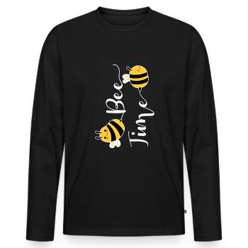 Bee Time Beekeeper Shirt Gift - Men's Premium Organic Long Sleeve Shirt - black - Front - Nico (187cm)