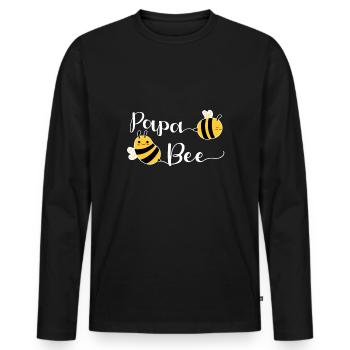 Papa Beekeeper Chemise Cadeau Père Day - T-shirt manches longues Premium bio Homme - noir - Devant - Nico (187cm)