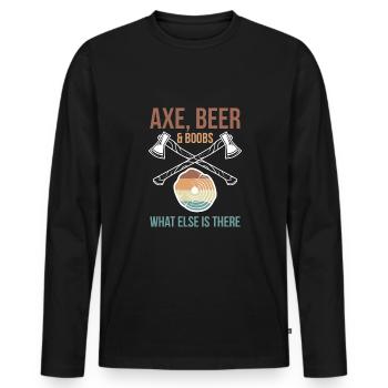 Axe Beer & Boobs What Else Is There Shirt - T-shirt manches longues Premium bio Homme - noir - Devant - Nico (187cm)