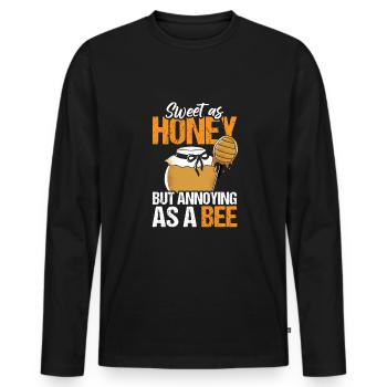 Sweet As Honey But Annoying As A Bee - Men's Premium Organic Long Sleeve Shirt - black - Front - Nico (187cm)
