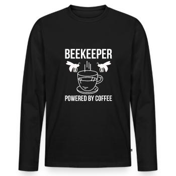 Beekeeper Powered By Coffee - Männer Premium Bio Langarmshirt - Schwarz - Vorne - Nico (187cm)