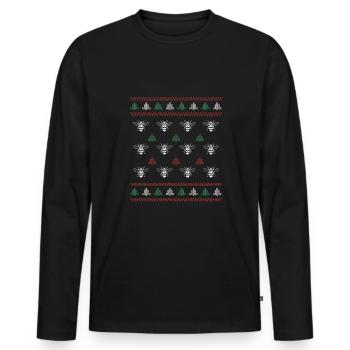 Ugly Christmas Beekeeper Imker Shirt Geschenk - Männer Premium Bio Langarmshirt - Schwarz - Vorne - Nico (187cm)