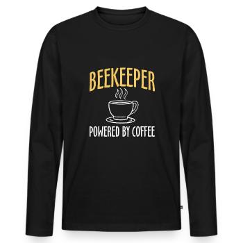 Beekeeper Powered By Coffee - Männer Premium Bio Langarmshirt - Schwarz - Vorne - Nico (187cm)