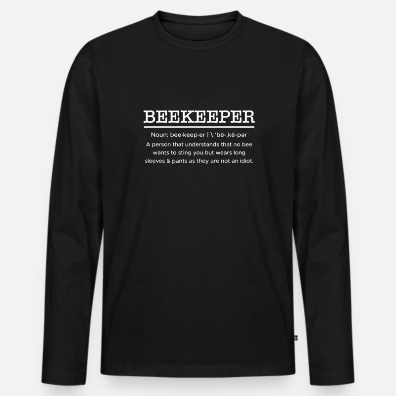 Beekeeper Definition Shirt Geschenk - Männer Premium Bio Langarmshirt - Schwarz