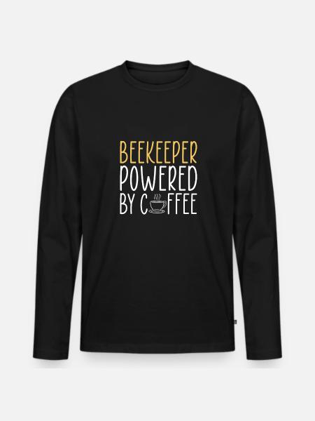 Beekeeper Powered By Coffee - Men's Premium Organic Long Sleeve Shirt - black