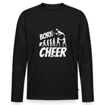 Born Cheer Evolution Shirt Geschenk - Männer Premium Bio Langarmshirt - Schwarz - Vorne - Nico (187cm)