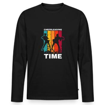 Cheerleading Time Vintage Retro Cadeau - T-shirt manches longues Premium bio Homme - noir - Devant - Nico (187cm)