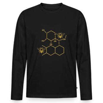 Periodic Table Beekeeper Shirt Chemical Formula - Men's Premium Organic Long Sleeve Shirt - black - Front - Nico (187cm)