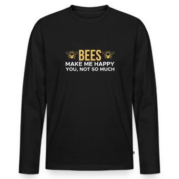 Les abeilles me rendent heureux Tu n’as pas tellement de chemise - T-shirt manches longues Premium bio Homme - noir - Devant - Nico (187cm)
