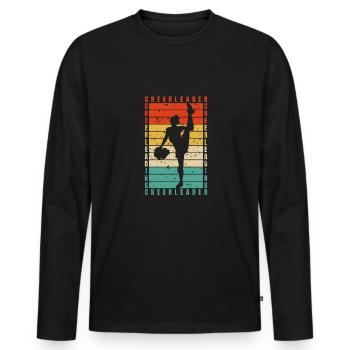 Vintage Retro Cheerleader - Männer Premium Bio Langarmshirt - Schwarz - Vorne - Nico (187cm)