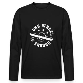One Wheel Is Ennough - Men's Premium Organic Long Sleeve Shirt - black - Front - Nico (187cm)