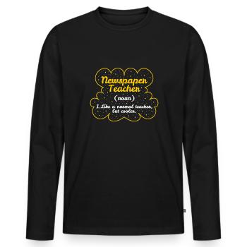 Newspaper Teacher Definition Gift - Men's Premium Organic Long Sleeve Shirt - black - Front - Nico (187cm)