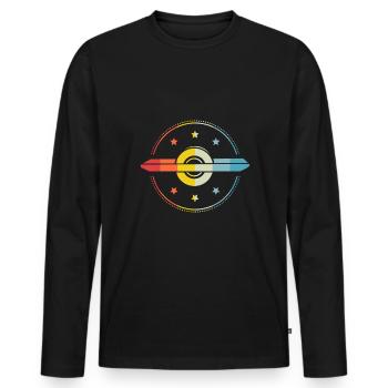 Vintage Retro Onewheel Shirt Gift - Men's Premium Organic Long Sleeve Shirt - black - Front - Nico (187cm)
