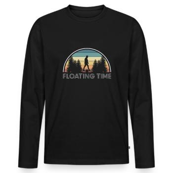 Floating Time Shirt Gift Onewheel - Men's Premium Organic Long Sleeve Shirt - black - Front - Nico (187cm)