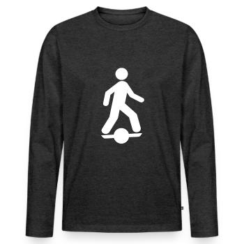 Stick Figure Onewheel Shirt Cadeau - T-shirt manches longues Premium bio Homme - anthracite chiné - Devant - Nico (187cm)