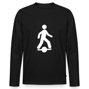 Stick Figure Onewheel Shirt Gift - Men's Premium Organic Long Sleeve Shirt - black - Front - Nico (187cm)