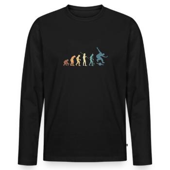 Cadeau de chemise Vintage Retro Evolution Onewheel - T-shirt manches longues Premium bio Homme - noir - Devant - Nico (187cm)