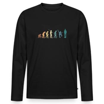 Vintage Retro Evolution Onewheel Shirt Gift - Men's Premium Organic Long Sleeve Shirt - black - Front - Nico (187cm)