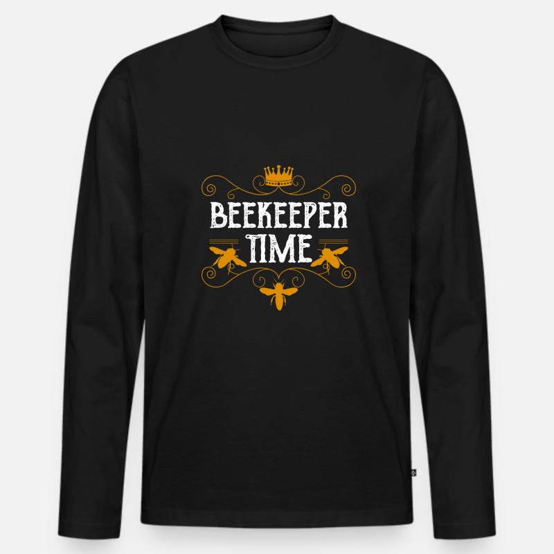 Beekeeper Time Shirt Geschenk - Männer Premium Bio Langarmshirt - Schwarz