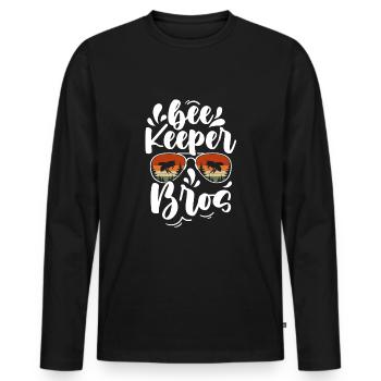Bee Keeper Bros Chemise Cadeau Apiculteur - T-shirt manches longues Premium bio Homme - noir - Devant - Nico (187cm)
