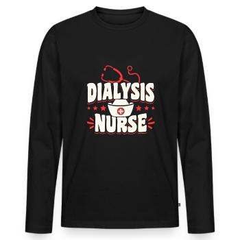 Dialysis Nurse Krankenschwester Nieren - Männer Premium Bio Langarmshirt - Schwarz - Vorne - Nico (187cm)