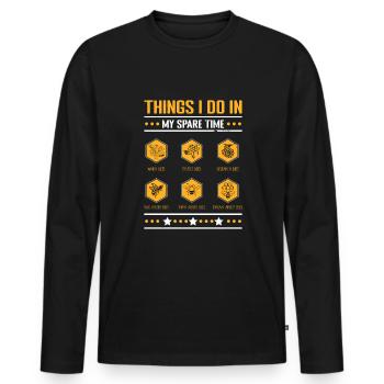 Things I Do In My Spare Time Beekeeper Imker - Männer Premium Bio Langarmshirt - Schwarz - Vorne - Nico (187cm)