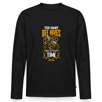 Too Many Bee Hives So Little Time Shirt Geschenk - Männer Premium Bio Langarmshirt - Schwarz - Vorne - Nico (187cm)