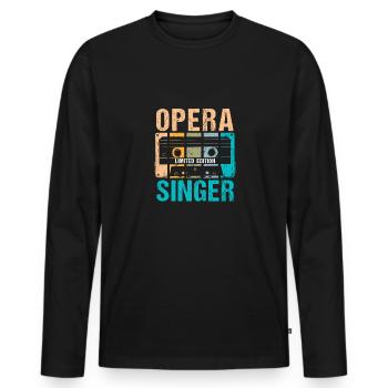 Opera Singer Shirt Geschenk - Männer Premium Bio Langarmshirt - Schwarz - Vorne - Nico (187cm)