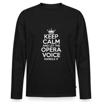 Restez calme et laissez la voix de l’opéra s’en occuper - T-shirt manches longues Premium bio Homme - noir - Devant - Nico (187cm)